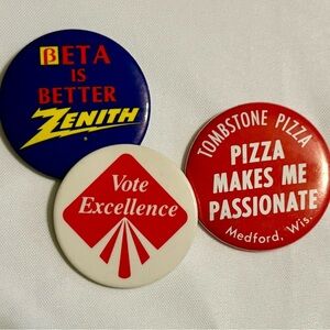 Vintage Advertising Pinback Buttons Tombstone Pizza Zenit